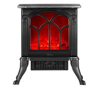 ARDES AR354 Chimenea Eléctrica Cerámica Efecto Leña Ardiente, Chimenea Eléctrica Llama Regulable y Termostato, Estufa Falsa Chimenea Eléctrica, Estufa Eléctrica Efecto Chimenea Clásica Negra