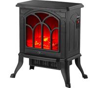 ARDES - AR354 Chimenea eléctrica cerámica efecto madera ardiente, regulable y con termostato, estufa eléctrica efecto chimenea clásica negra