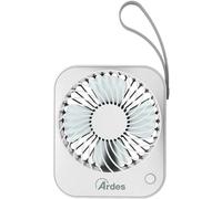 ARDES AR5F03BT TAURO Ventilador de mesa mini TAURO Miniventilador portátil a pilas con toma USB Mango de piel ecológica Ventilador personal de inclinación ajustable con 4 aspas Diámetro 10cm