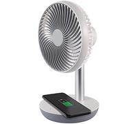 Ardes AR5F04WC CHARGY Ventilador de mesa portátil, con carga de inducción para smartphone, toma USB para Power Bank, carga inalámbrica, 3 aspas Ø 15 cm, 5 W