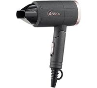 ARDES ARPHON01 Secador de pelo STYLITO 1200W, secador de pelo profesional compacto de viaje con mango plegable y concentrador, gancho y cable largo, secador de pelo negro