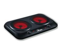 ARDES Doble Placa Eléctrica para Cocinar en Vitrocerámica 5 Niveles de Potencia Compatible con Todas las Ollas Hornillo de Camping Eléctrico Portátil AR1F402