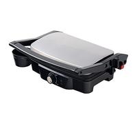 ARDES Parrilla Eléctrica de contacto Profesional 1500W Plancha Eléctrica para bocadillos y pan «piadina» Parrilla de contacto con Placas antiadherentes Grande Color Negro y Acero Modelo AR1S20