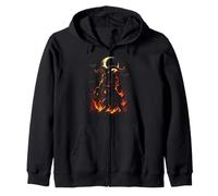 Ardiente Goat Dark Fantasy Monster Gothic Spooky Halloween Art Sudadera con Capucha