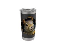 Ardilla 3D estallando fuera de tela rasgada divertido Vaso térmico de acero inoxidable de doble pared