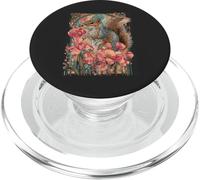 Ardilla Art Nouveau con Flores Rosadas Woodland Botanical PopSockets PopGrip para MagSafe