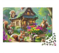 Ardilla Bonita Puzzle de 1000 Piezas para Adultos Jardín del Bosque Relajante Juego de Puzzle 1000 Piezas Familia Decoración Regalo 38x26cm/1000pcs