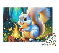 Ardilla Bonita Puzzle para Adultos Puzzle de 1000 Piezas Escena Nocturna en Bosque Papel Relajante Familia Decoración Hogar Regalo 38x26cm/1000pcs
