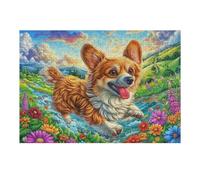 Ardilla Campo de Flores Puzzles 300 Piezas Decorativo Coleccionable Tiempo Feliz Obra De Arte Rompecabezas Familiar para Adultos Desafío Avanzado DIY Creativo 300 PCS