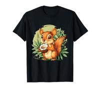 Ardilla Coco Lindo Animal Arte Acuarela Vida Silvestre Camiseta