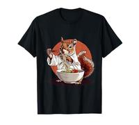 Ardilla comiendo Ramen Kimono Karate Obra de arte Fideos japoneses Camiseta