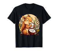 Ardilla de coco linda obra de arte con motivo de naturaleza amante del coco Camiseta