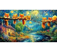 Ardilla de otoño Junto a un Pozo de Madera Puzzle de 1000 Piezas de Papel Reciclado - Regalo Divertido & Idea Adultos 38x26/1000pcs