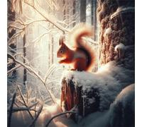 Ardilla de Winter Grove Puzzle de 70 Piezas,16x16 cm Rompecabezas DIY,Entretenimiento Creativo,Rompecabezas para Adultos,Juego de Habilidad para Toda la Familia