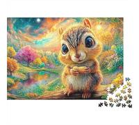 Ardilla del bebé Que sostiene un maní Puzzle De 1000 Piezas Adorable Ardilla Cumpleaños Y Vacaciones 38x26cm/1000pcs