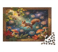 Ardilla del Bosque Puzzle de 1000 Piezas Papel para Adultos Hongos Mágicos Escena Fantasía Puzzle para Toda la Familia Regalo Decoración Relajación Nan