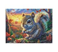 Ardilla del Bosque Rompecabezas 500 Piezas Cartón para Parejas Rodent Mushroom Branch Actividad Tiempo Libre Terapia Relajación Decoración Salón Regalo Sorpresa 500 PCS