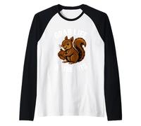 Ardilla divertida de Grab Life By The Nuts Camiseta Manga Raglan