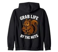 Ardilla divertida de Grab Life By The Nuts Sudadera con Capucha