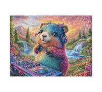 Ardilla en Bosque de otoño con nueces Puzzle 500 Piezas Educativo Familiar Interactivo Rompecabezas 3D para Toda La Familia Aliviar Estrés Decoración Hogar Portátil 500 PCS