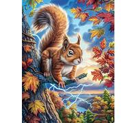 Ardilla en casa en el árbol Puzzles 1000 Piezas Juguete Educativo 3D Interactivo Hada Tale Wild Animals Fantasy Rompecabezas Familiar para Toda La Familia Entretenimiento Creativo Decorativo 1000 PCS