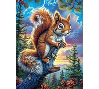 Ardilla en casa en el árbol Puzzles 300 Piezas Portátil 3D Hada Tale Wild Animals Fantasy Rompecabezas Familiar para Toda La Familia Maquetas Educativas Construir Aliviar Estrés 300 PCS