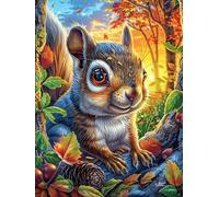 Ardilla en el Bosque de otoño Puzzles 1000 Piezas Juguete Educativo 3D Interactivo Mitos Animal-Planta Rompecabezas Familiar para Toda La Familia Entretenimiento Creativo Decorativo 1000 PCS