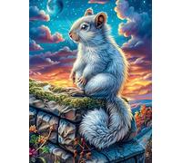 Ardilla en el bosque mágico Rompecabezas 1000 Piezas Cartón Para Adultos Y Adolescentes Dibujo Animado de Paisajes de Cuento de Hadas Colección Rompecabezas Decoración Dormitorio Pieza Decorativa Casa