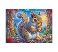 Ardilla en Escena de Nieve Puzzles 500 Piezas Entretenimiento Familiar Rompecabezas 3D para Familia Juguete Educativo Aliviar Estrés Decoración Hogar 500 PCS