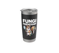 Ardilla Explorador Naturaleza De Dibujos Animados Animales Árbol Curioso Vaso térmico de acero inoxidable de doble pared