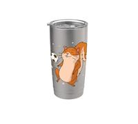 Ardilla jugando Soccer Tree Roedor Vaso térmico de acero inoxidable de doble pared
