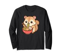 Ardilla Linda Comiendo Ramen Kawaii Foodie Art Manga Larga