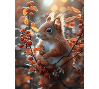 Ardilla otoñal - Puzle de 200 Piezas - Rompecabezas DIY Pintura, Entretenimiento Creativo, para Adultos Mayores de 14 años Decoración del Hogar