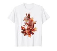 Ardilla Otoño Otoño Hojas Bosque Animal Natur Camiseta