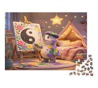 Ardilla Pintora Puzzle de 1000 Piezas Papel para Adultos Habitación Infantil Noche Juego de Puzzle 1000 Piezas Relajación Decoración Regalo 38x26cm/1000pcs