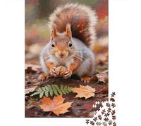 Ardilla Puzzle De 1000 Piezas The Ardilla Among The Fallen Leaves Rompecabezas para Adultos De Madera para Adultos Pintura Hobby 1000pcs (75x50cm)