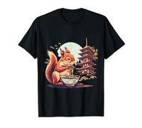 Ardilla Ramen Anime Kawaii Pagoda Torre Bosque Widlife Camiseta
