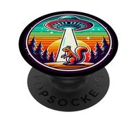 Ardilla secuestrada nave espacial extraterrestre secuestro del espacio exterior PopSockets PopGrip Adhesivo