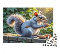 Ardilla sosteniendo una Nuez Puzzles 1000 Piezas Papel Reciclado para Adultos Puzzle para Adultos Juego desafiante Regalo Divertido para casa Excelente Idea de Regalo 52x38cm/1000pcs