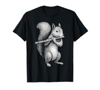 Ardilla tocando flauta retro animal tocando instrumento años 90 Camiseta