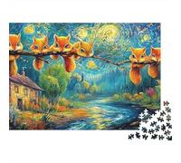 Ardillas Bosque Noche Puzzle de 1000 Piezas Papel Puzzle para Adultos Puzzle para Toda la Familia Relajación Decoración Regalo 52x38cm/1000pcs