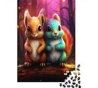 Ardillas Bosque Puzzle de 1000 Piezas Puzzle para Adultos Noche Mágica Relajación Decoración Regalo Familia 38x26cm/1000pcs