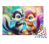 Ardillas del Bosque Animales de Dibujos Puzzle de 1000 Piezas Papel para Adultos Puzzle para Toda la Familia Relajación 52x38cm/1000pcs