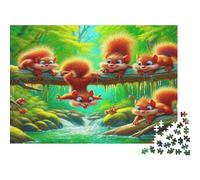 Ardillas del Bosque Puzzle de 1000 Piezas Papel para Adultos Escena Natural Divertida Puzzle para Toda la Familia Relajación Decoración 38x26cm/1000pcs