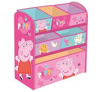 ARDITEX Mueble Organizador de Juguetes de Peppa Pig, Estantería Infantil de Madera con 6 Cestos Textiles de Almacenaje, Estilo Montessori para Habitación o Sala de Juegos Niños, 62 x 30 x 60 cm, Rosa