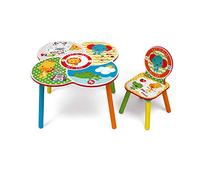 ARDITEX Set Mesa Infantil con Almacenaje y Silla de Madera Mattel Fisher Price