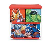 ARDITEX Estantería Infantil Marvel Los Vengadores con 3 Cajas de Tela para Libros, Juguetes, Pelotas, Ropa, Zapatos 53 x 30 x 60 cm