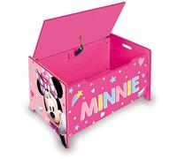ARDITEX Baúl Juguetes y Banco Infantil para Sentarse de Madera Minnie Mouse, Gran Almacenaje, Tapa con Cierre de Seguridad, Fácil de Montar y de Mover 62,5 x 40 x 37 cm, Rosa