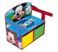 ARDITEX - Banco pupitre Infantil de Madera Convertible en Escritorio con almacenaje Inferior de Mickey Mouse de Disney - 60x47x56cm - Color Rojo y Azul - Ideal para Dormitorio Infantil