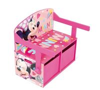 ARDITEX - Banco pupitre Infantil de Madera Convertible en Escritorio con almacenaje Inferior de Minnie Mouse de Disney - 60x47x56cm - Color Rosa y Fucsia - Ideal para Dormitorio Infantil